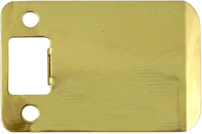 Round Corner Extended Lip Strike Plate, 2-1/4" x 3", Polished Brass by StoneHarborHardware