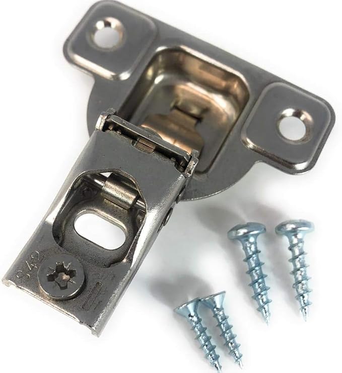 Salice E-Centra Nickel-Plated Metal 106-degree 9/16-inch Overlay Screw-on Face - Image 2