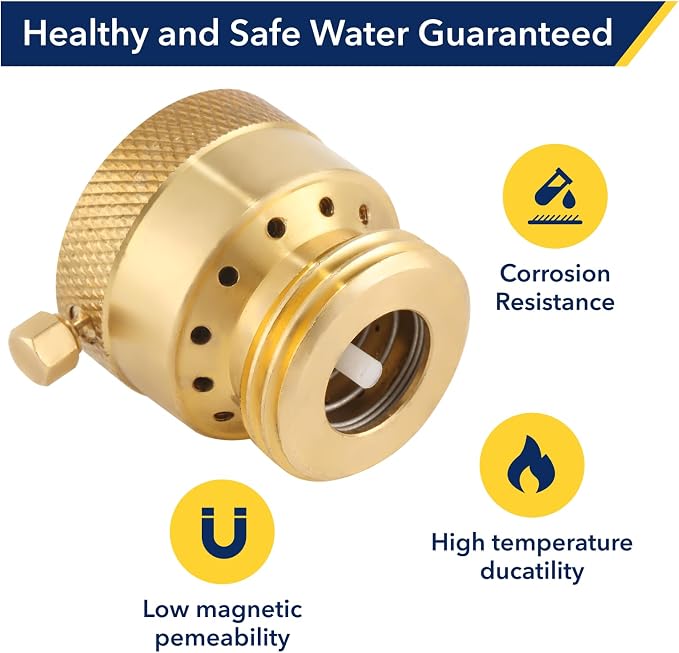 Brass Hose Bib Backflow Preventer, 3/4 "FHT x 3/4" MHT, Garden Hose Bib - Image 5