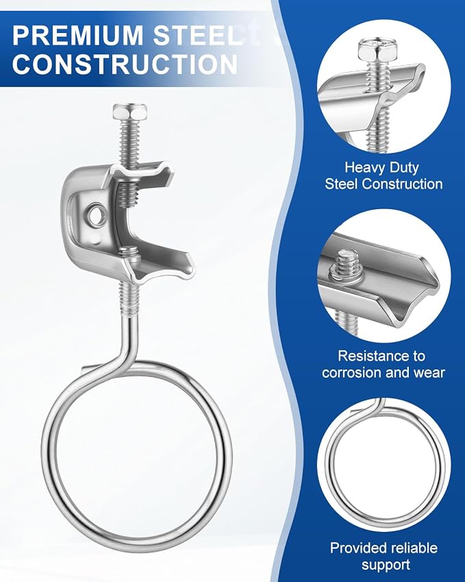 50Pack 1/4" x 20 Beam Clamp, 2 Inch Small C Clamps - Image 3