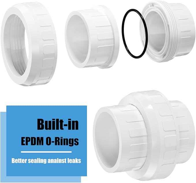 4PCS 1-1/2" PVC Union Coupling, Furniture Grade PVC Union - Image 3