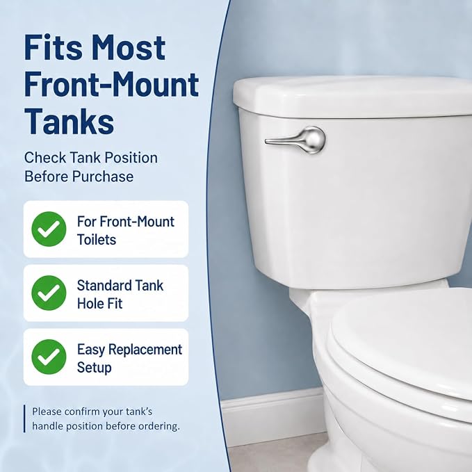 Toilet Handle Replacement Kit – Universal Front Mount Toilet Flush Handle - Image 2