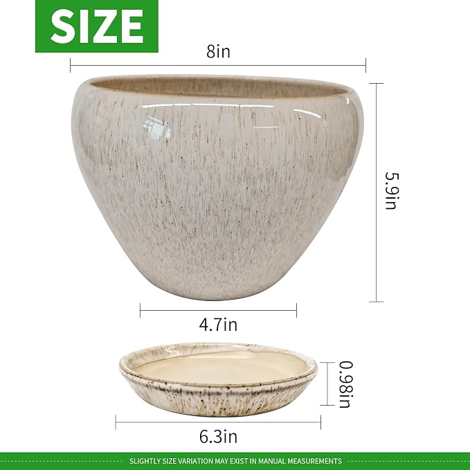 Deep Dream 8 Inch Plant Pots- Ceramic Pots - Image 2
