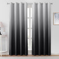 HOMEIDEAS Black Ombre 100% Blackout 52W x 96L 2 Panels | Gradient, Room by HOMEIDEAS