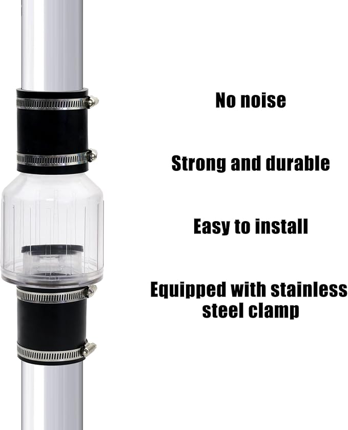 2 Inch Sump Pump Check Valve for Condensate and Sewage Pipes, Silent Check - Image 6