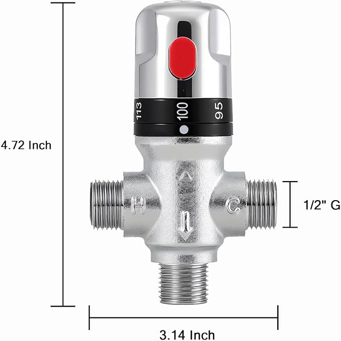 TreMax Thermostatic Mixing Valve, Shower Water Mixing Valve, - Image 7