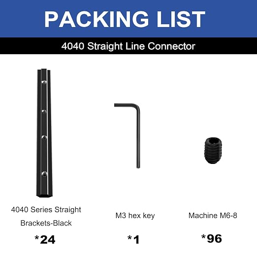 24pcs 4040 Straight Connector Corner Bracket Joint Plate Black | 4040 Hardware - Image 3