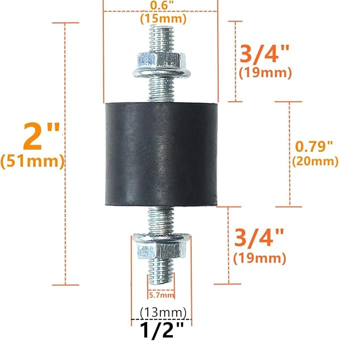8pcs Rubber Vibration Isolator Mounts 20 x 15mm Shock Absorber - Image 2
