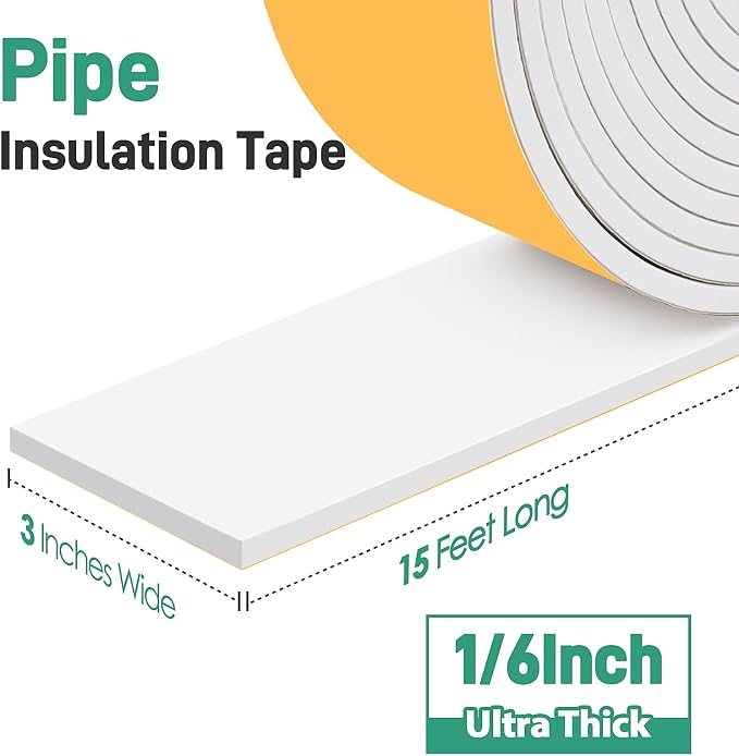 TOHONFOO Outdoor Pipe Insulation Tapes, Foam Pipe Heat Tape, insulation foam - Image 7