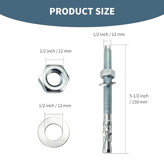 1/2" x 5-1/2"Wedge Anchors - Image 2