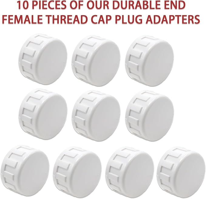 1 Inch BSPT Female PVC End Caps, 10 Pack | Fitting, - Image 4