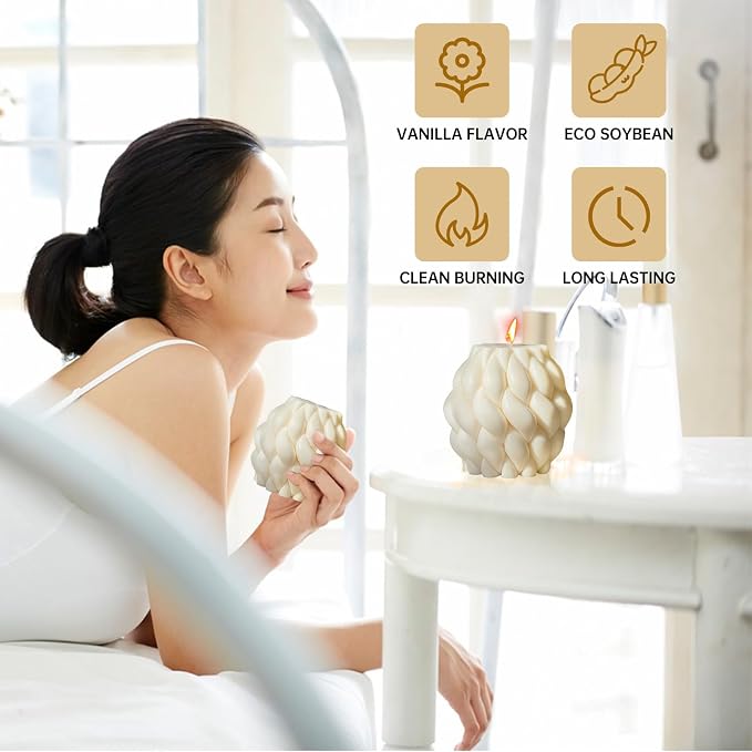 Knot Ball Candle Handmade Pillar Scented Decorative Candle, or shelf - Image 5