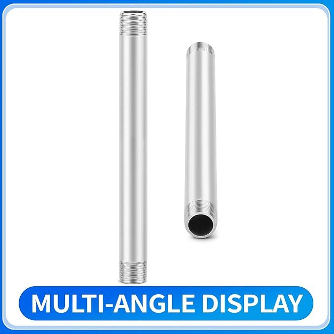ChillWaves 304 Stainless Steel Pipe Fitting, Nipple Cast Pipe 1-1/4" NPT Male x - Image 3