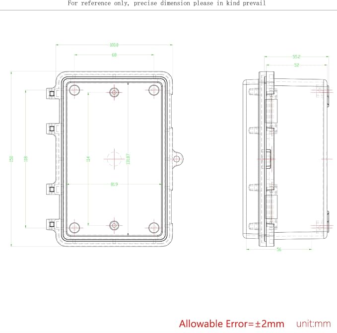 Junction Box, Hinged Black Clear Cover IP67 Waterproof ABS Project Box - Image 6