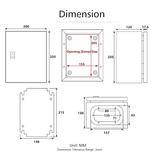 QILIPSU Metal Electrical Box IP65 Waterproof Steel Project Enclosure Lockable - Image 6