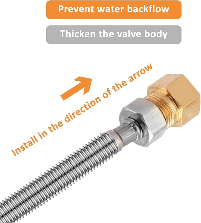 One Way Brass Check Valve Non Return 1/2" Female to 1/2" Male Thread Backflow - Image 7