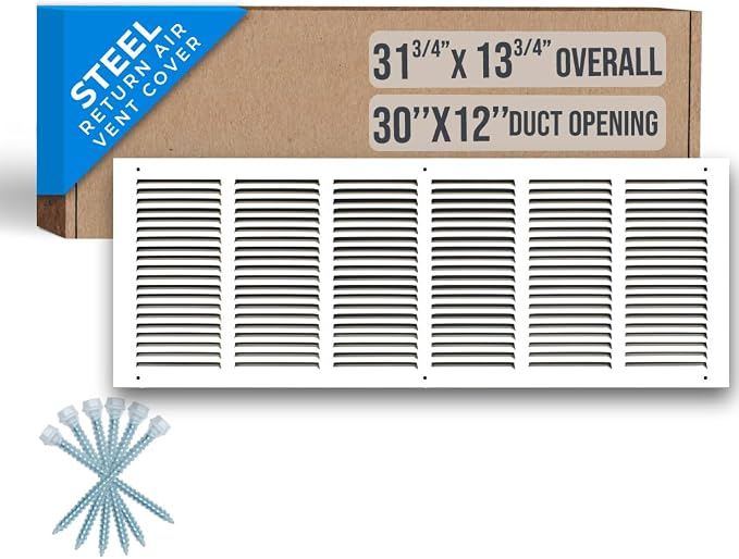 Fits 30x12 Duct Opening | Steel Return Air Grille by Handua | Vent Cover Grill by Handua