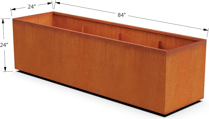 Extra Large Corten Steel Planter 84x24x24 Inch - Image 5