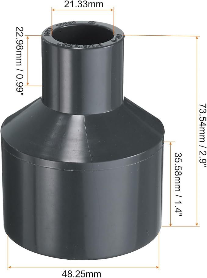 HARFINGTON PVC Reducing Coupling 1-1/2 x 1/2" Increaser/Reducer Coupling Pipe - Image 2