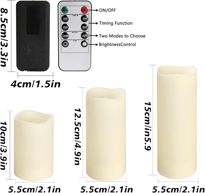 48- Pack of 3 Sizes of LED Flameless Candles.This Candle is Suitable - Image 4