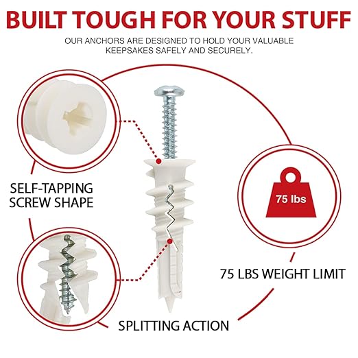 120Pcs #8 Self Drilling Drywall Anchors and Screws Kit | #8 x 1-1/4" Superb - Image 2