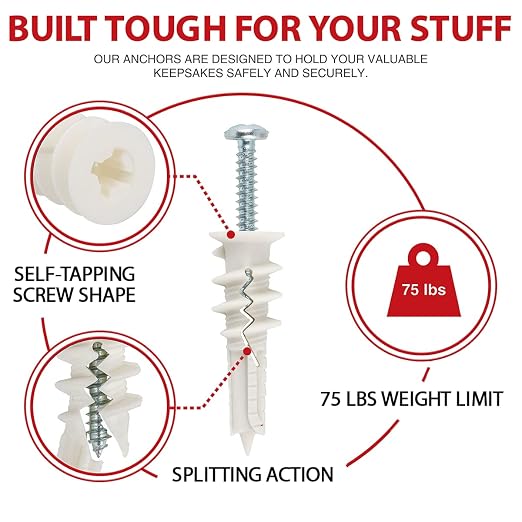 120Pcs #8 Self Drilling Drywall Anchors and Screws Kit | #8 x 1-1/4" Superb - Image 2