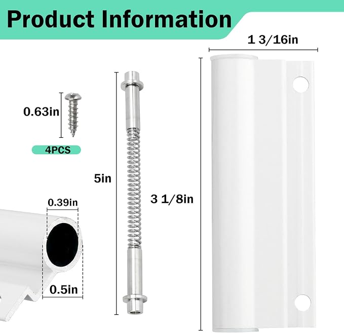 Upper Screen Door Hinge Leaf Hinge Pin Kit - Image 2