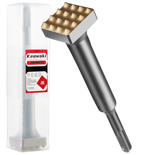 SDS Plus Bush Hammer Tool – 16 Welded Carbide Tips, 1-3/8" × 1-3/8" Square Head by Keewakitools