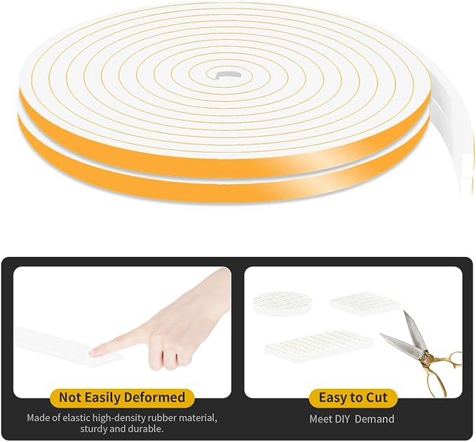 Weather Stripping, High Density CR, Strong Adhesive, 1/4 in x 1/8 in x 26Ft | - Image 3