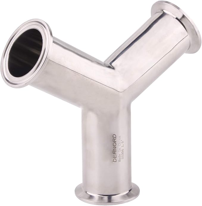 DERNORD Tri Clamp Wye Clamp End True Y Type Cross Tee Tube Stainless Steel 304 by DERNORD