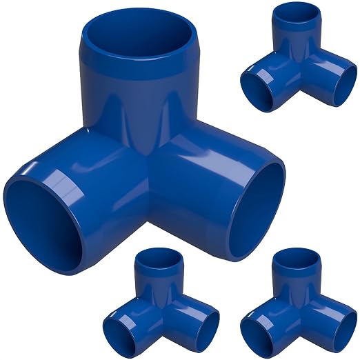 1” 3-Way Elbow Furniture Grade PVC Fitting in Blue, Made in USA, UV-Resistant by FORMUFIT