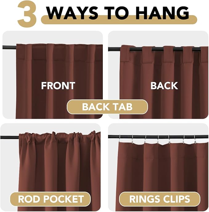 H.VERSAILTEX Blackout Curtains Thermal Insulated Window Treatment Panels Room - Image 5