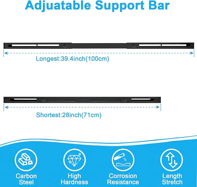 Heavy-Duty Undermount Sink Brackets Kit, Adjustable Carbon Steel Supports - Image 5