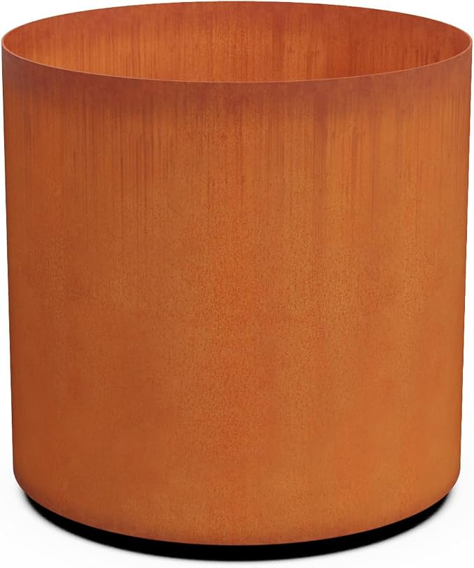 Large Round Planters for Outdoor Plants | 24 Inch Corten Steel Planter for by Plantercraft