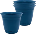 The HC Companies Eclipse Round Planter Pot, 6 Inch, Attached Saucer, Drainage by TheHCCompanies