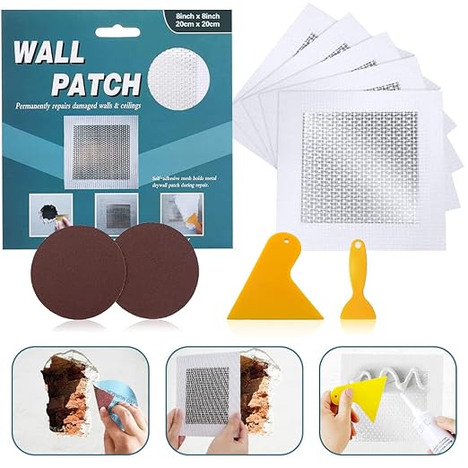 8'' by 8'' Drywall Patch Kit, Safemend Drywall Repair Adhesive, Filler by Tahikem