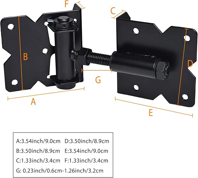 Self Closing Gate Hinges Heavy Duty, 90 Degree Adjustable, - Image 4