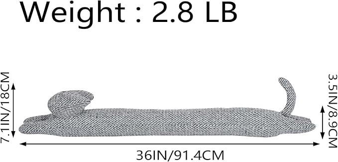 Cat Fabric Under Door Draft Stopper, 3LB Heavy Duty Decorative Soundproof Door - Image 2
