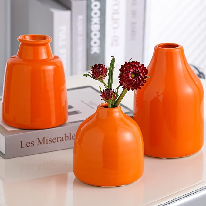 Small Vase Set of 3 for Modern Home Decor, Ceramic Vases for Centerpieces - Image 6