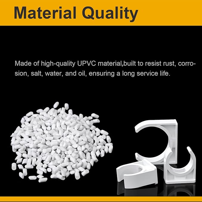 70PCS 25mm PVC Pipe Clamps, U-Shaped Pipe Clips - Image 3