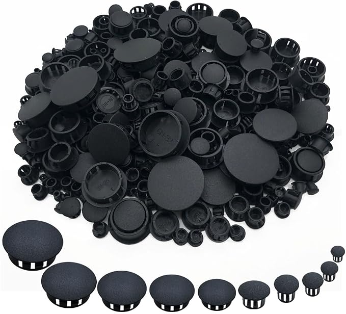365pcs Black Plastic Recessed Hole Plugs by MONEXIO