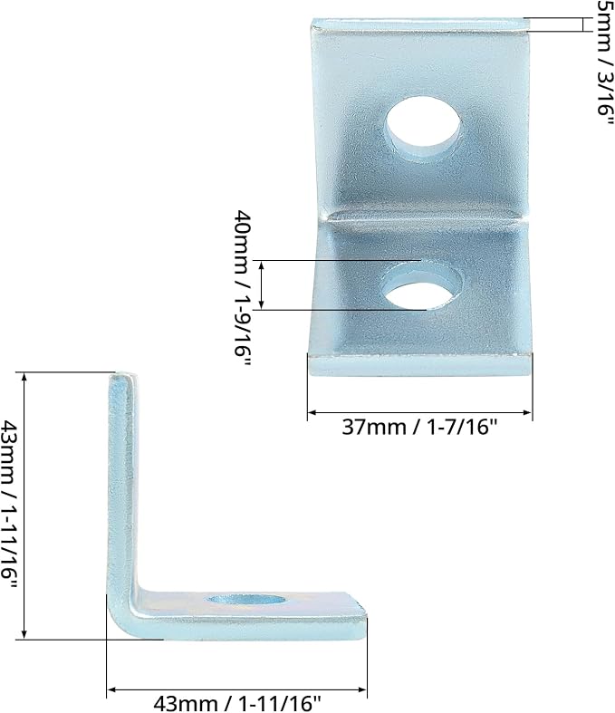 QWORK 10-Pack Heavy Duty L-Shaped Connector Brackets - Image 2
