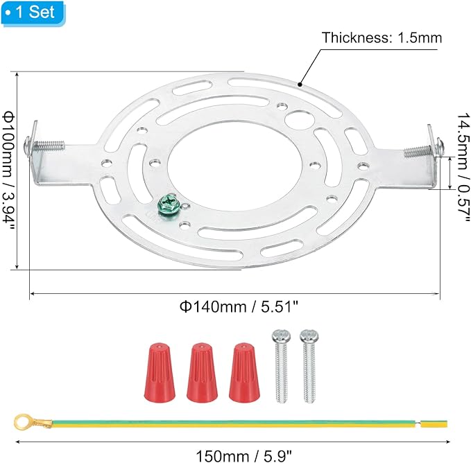 PATIKIL 140mm Universal Light Fixture Mounting Bracket Kit, Light Crossbar - Image 2