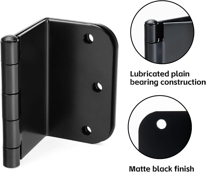 6 Pack Offset Hinges Matte Black 3.5 Inch - Image 3