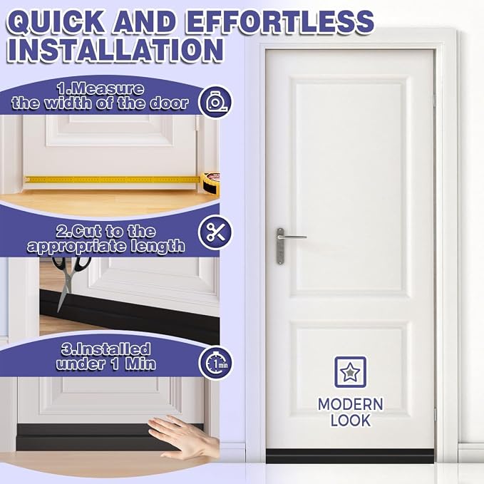 5Pack Door Draft Stopper, Adjustable Door Sweep - Image 8