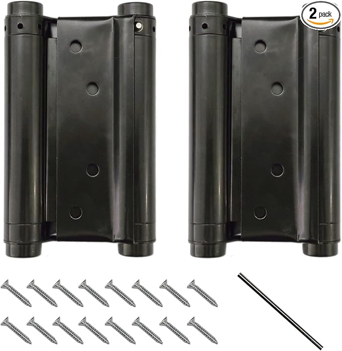 Pair of 5'' Stainless Steel Matte Black Double Action Spring Door Hinge by Auto-plaza