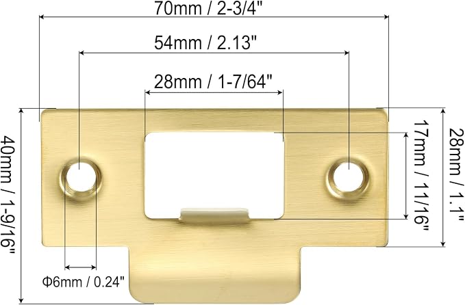 PATIKIL 2-3/4" Door Lock Strike Plate, Door Backplate - Image 2