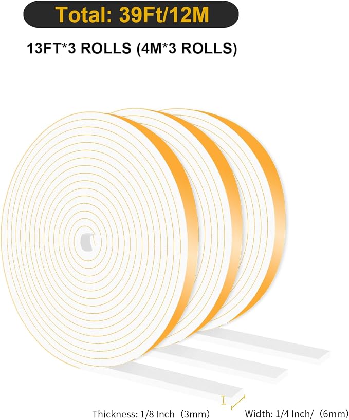 High Density CR Door Seal, for Door and Window, 1/4 in x 1/8 in x 39Ft | Air - Image 2