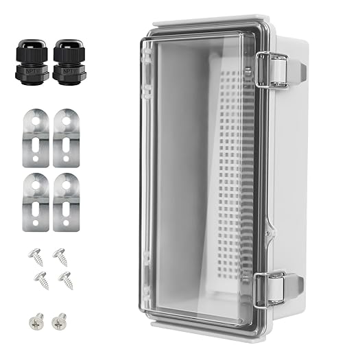Electrical Box, IP67 Waterproof Hinged Clear Cover Stainless Steel Latch by LeMotech