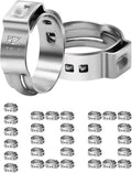 100 Pack 3/4" PEX Cinch Clamps, Stainless Steel Single Ear Hose Clamps by RUBY.Q